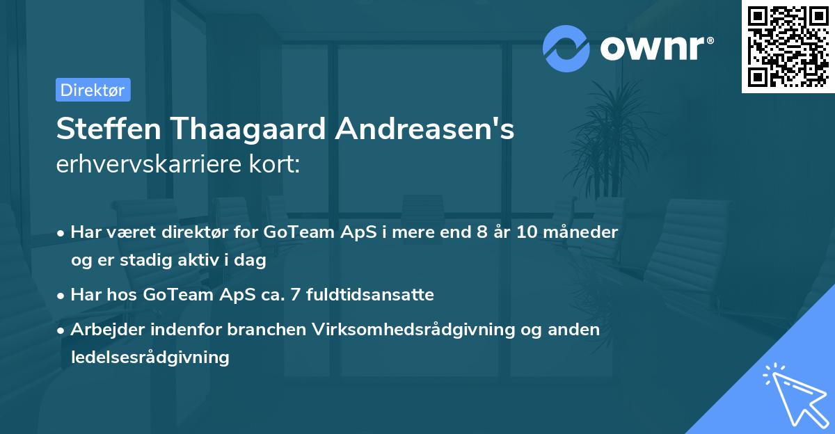 Steffen Thaagaard Andreasen's erhvervskarriere kort