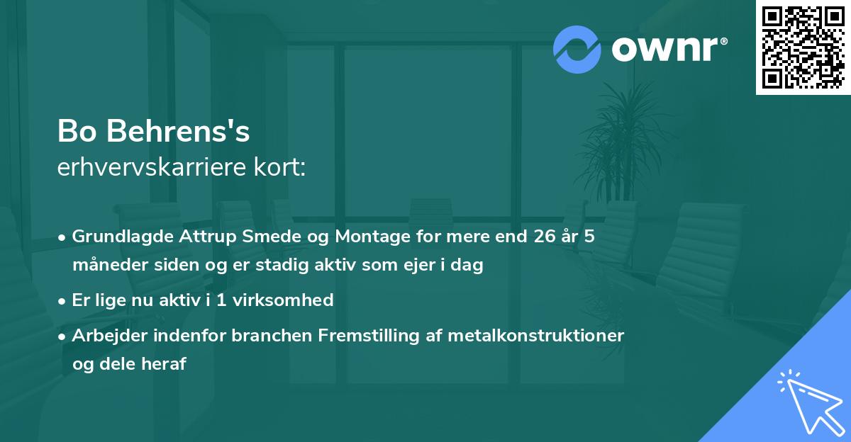 Bo Behrens's erhvervskarriere kort