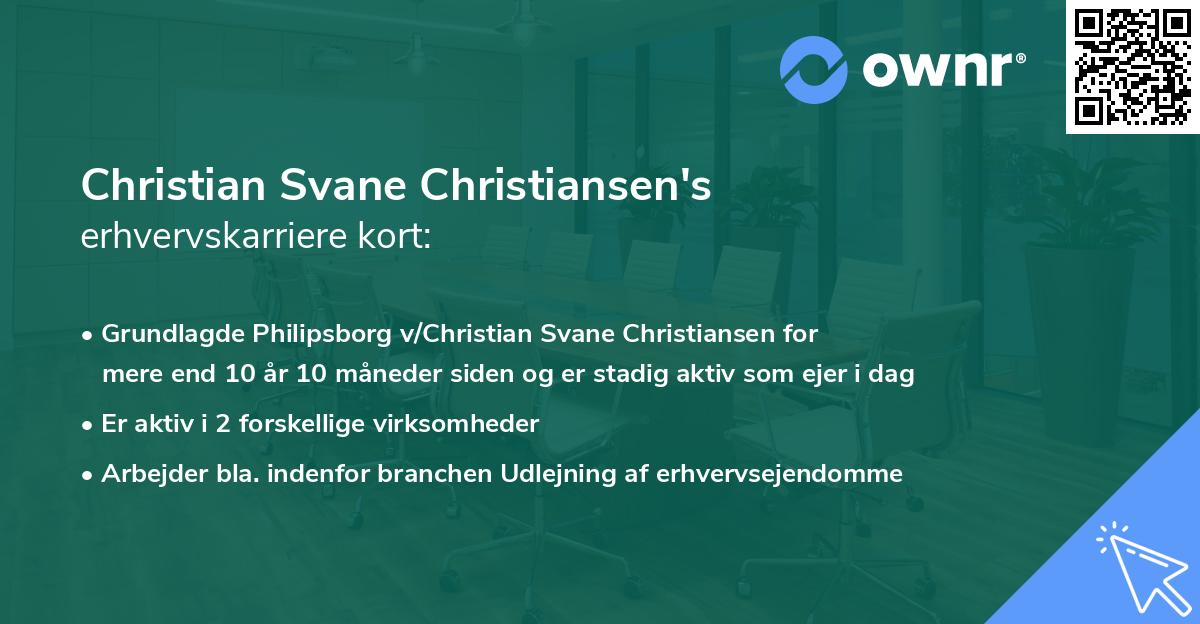 Christian Svane Christiansen's erhvervskarriere kort