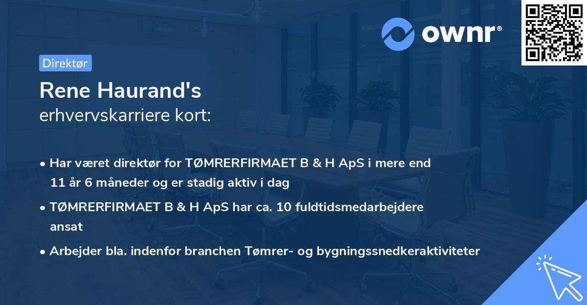 Rene Haurand's erhvervskarriere kort