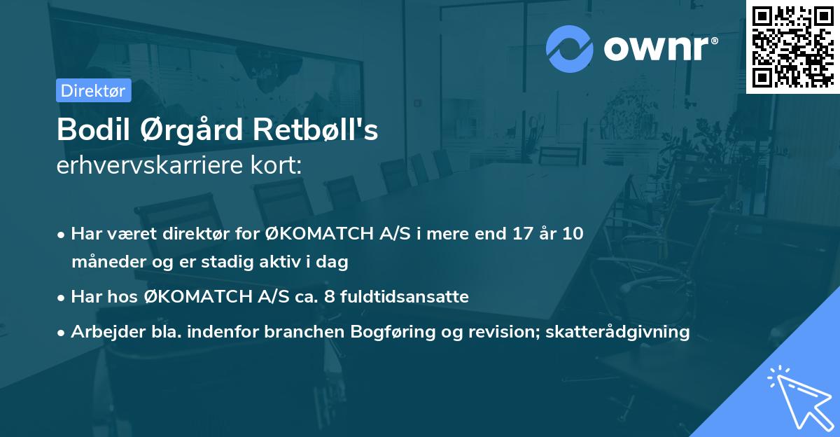 Bodil Ørgård Retbøll's erhvervskarriere kort