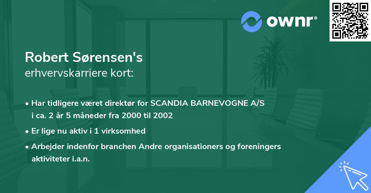 Robert Sørensen's erhvervskarriere kort