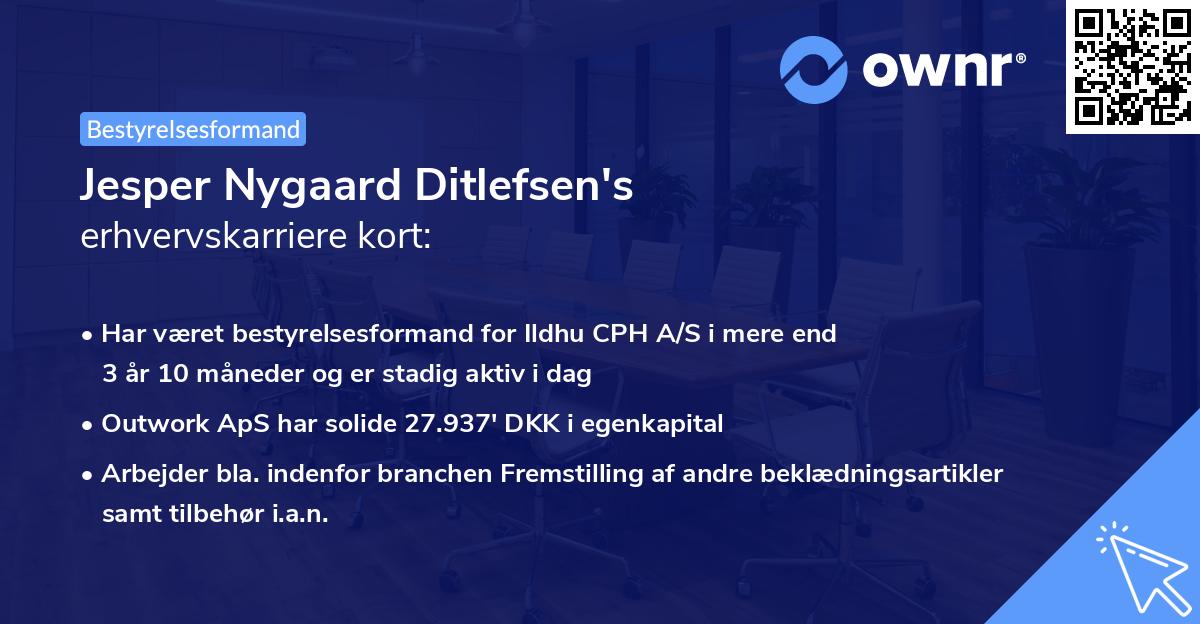 Jesper Nygaard Ditlefsen's erhvervskarriere kort