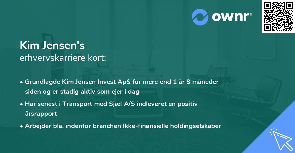 Kim Jensen's erhvervskarriere kort
