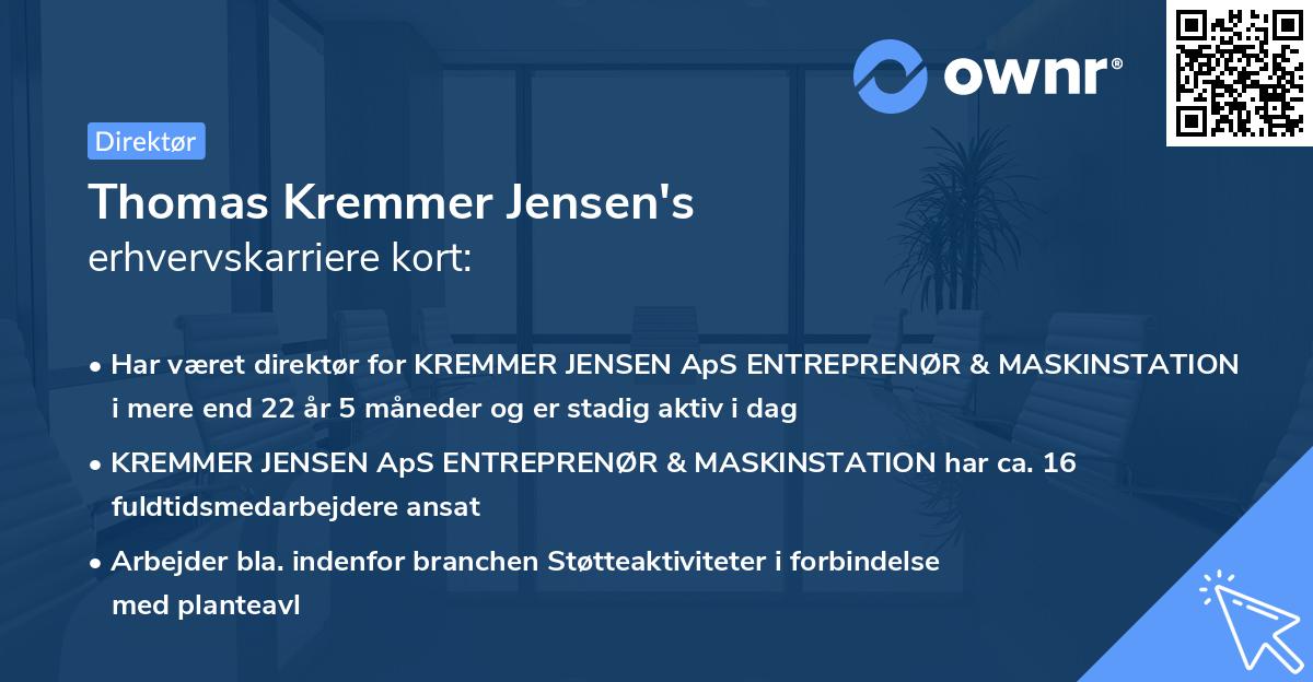 Thomas Kremmer Jensen's erhvervskarriere kort