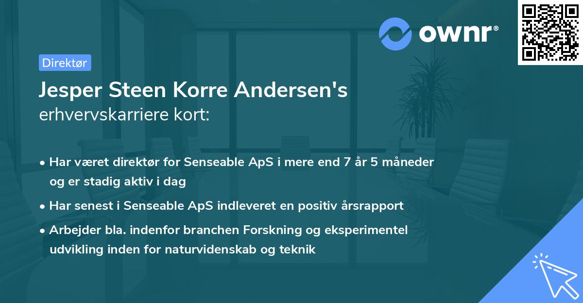 Jesper Steen Korre Andersen's erhvervskarriere kort