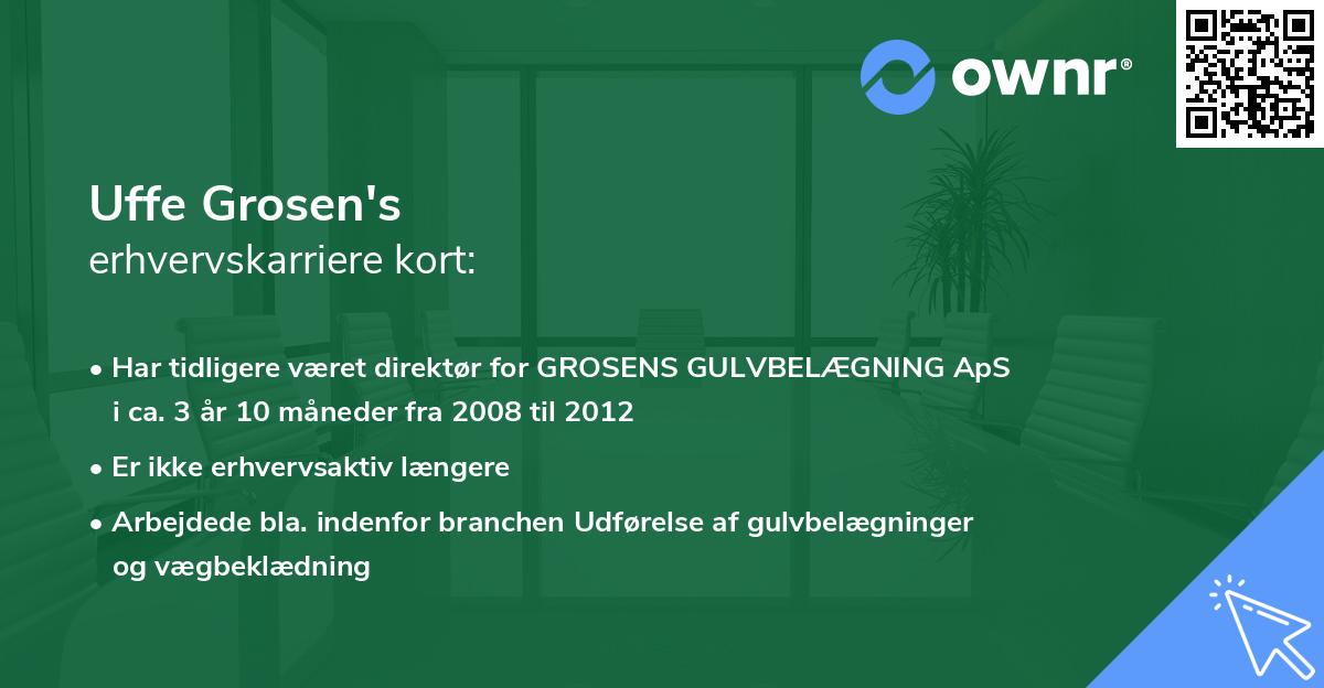Uffe Grosen's erhvervskarriere kort