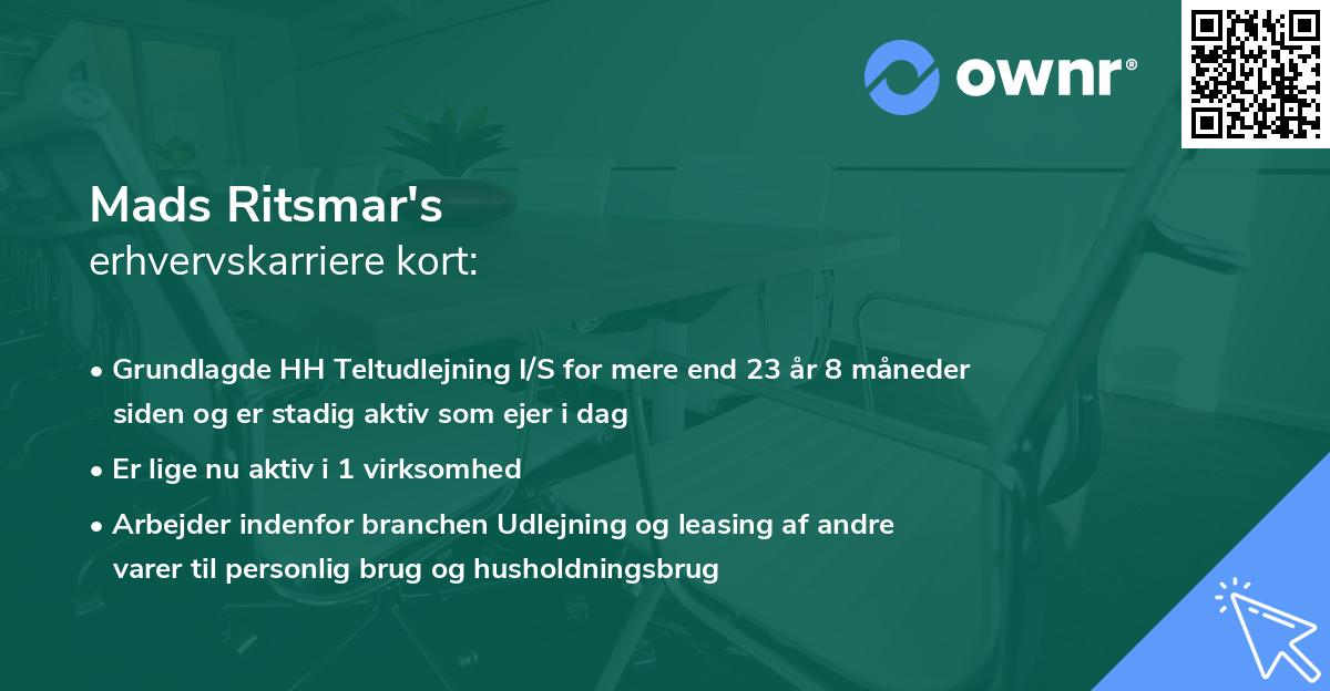 Mads Ritsmar's erhvervskarriere kort