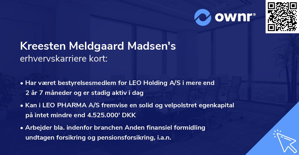 Kreesten Meldgaard Madsen's erhvervskarriere kort