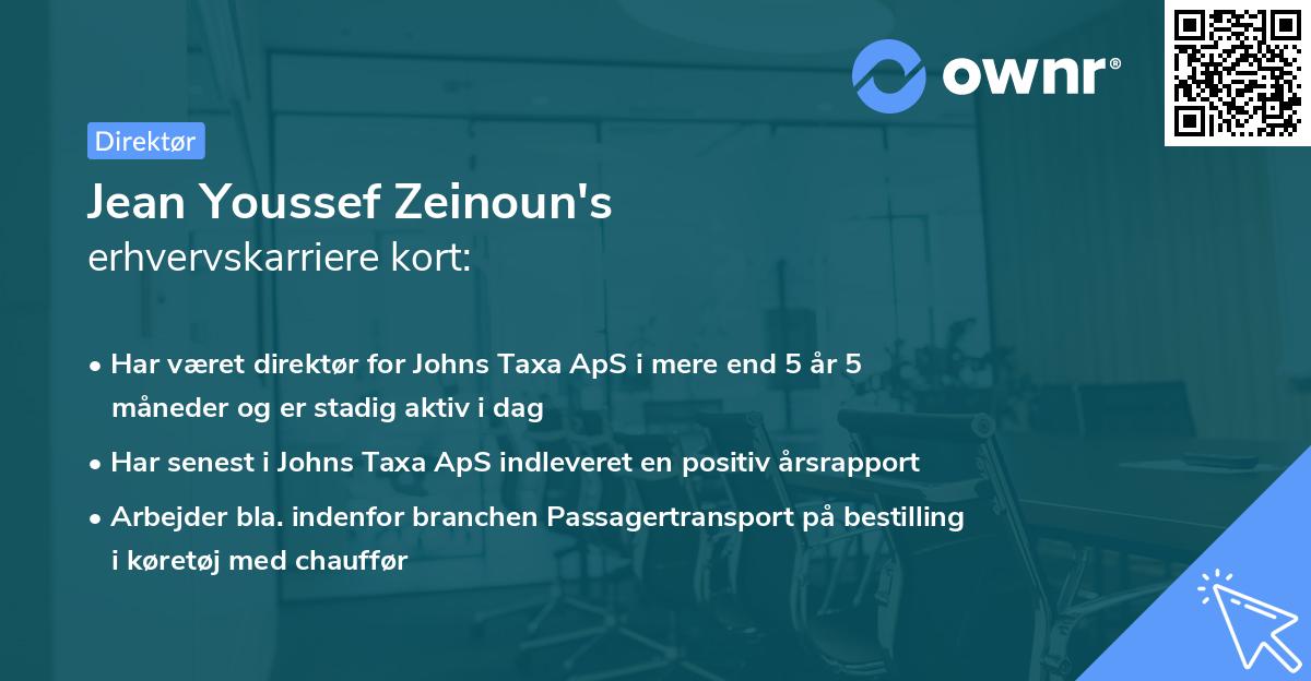 Jean Youssef Zeinoun's erhvervskarriere kort