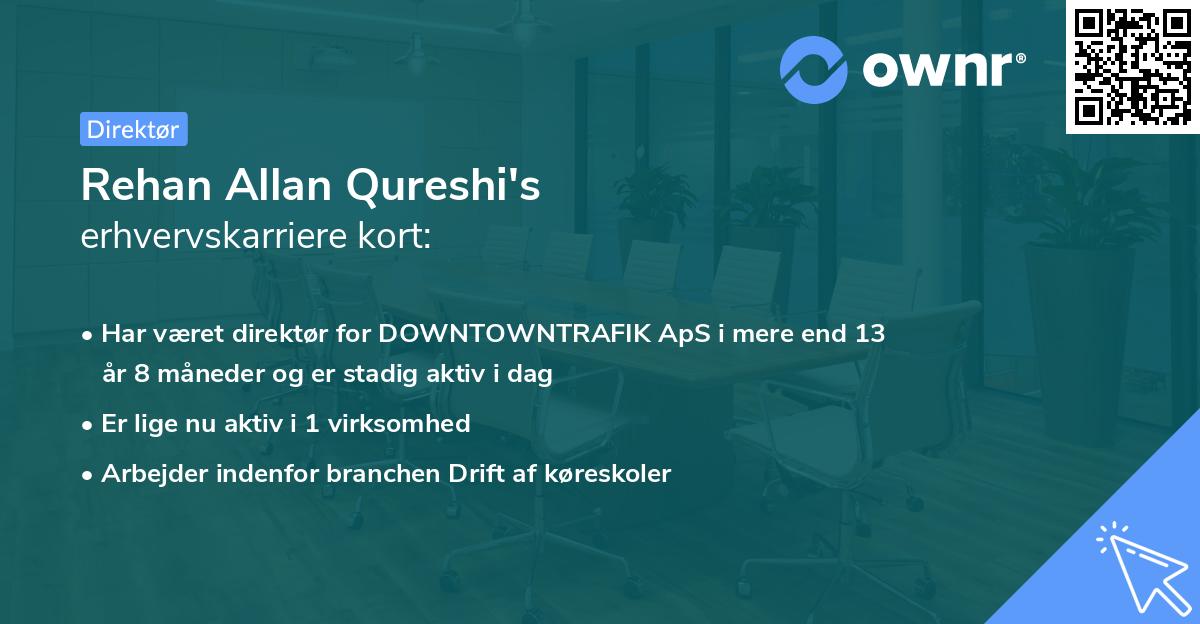Rehan Allan Qureshi's erhvervskarriere kort
