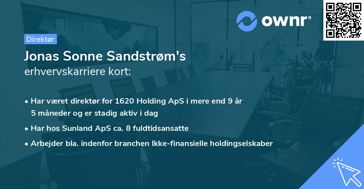 Jonas Sonne Sandstrøm's erhvervskarriere kort