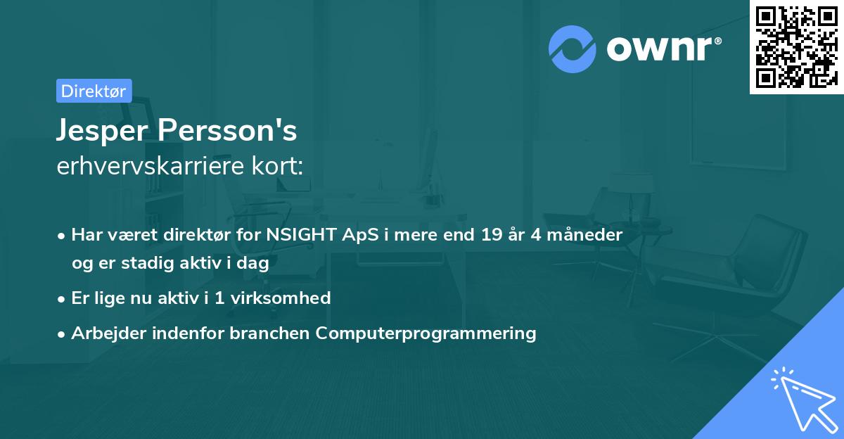 Jesper Persson's erhvervskarriere kort