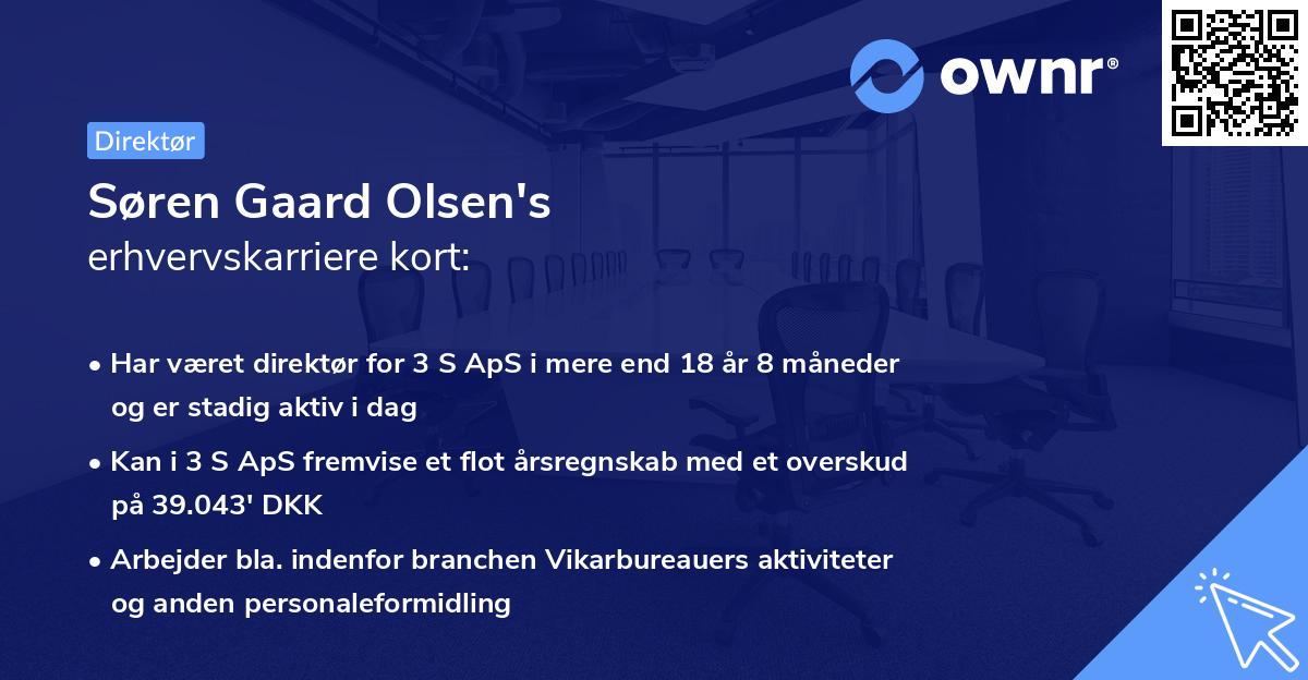 Søren Gaard Olsen's erhvervskarriere kort