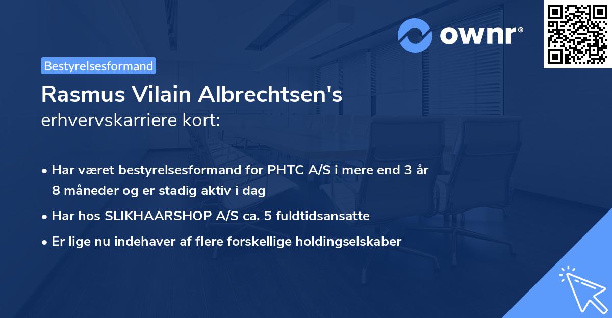 Rasmus Vilain Albrechtsen's erhvervskarriere kort