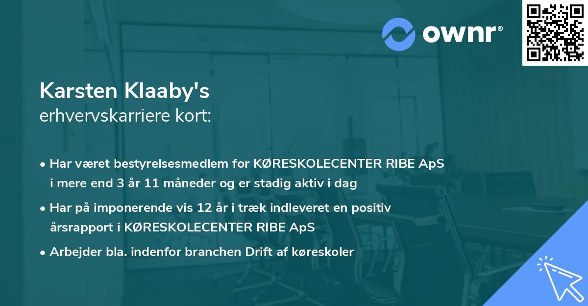 Karsten Klaaby's erhvervskarriere kort