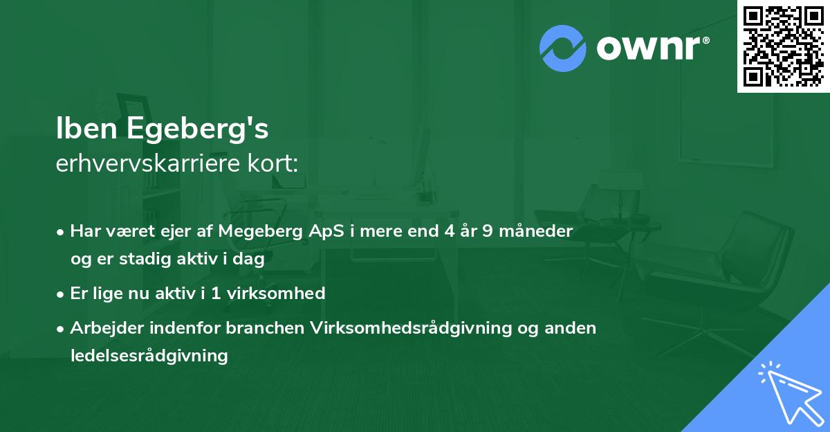 Iben Egeberg's erhvervskarriere kort