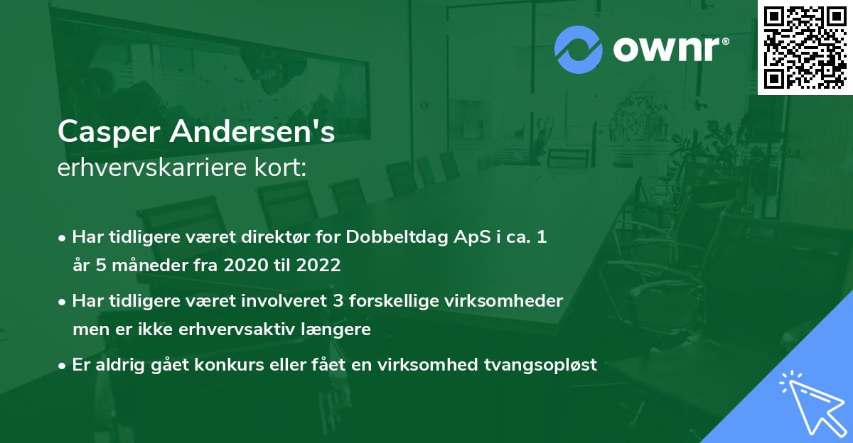 Casper Andersen's erhvervskarriere kort