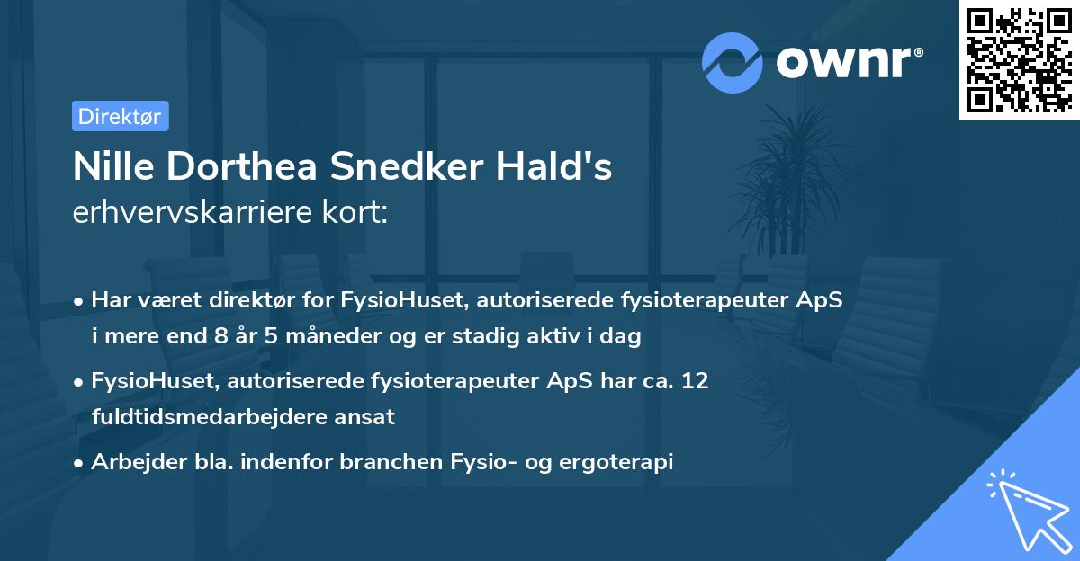 Nille Dorthea Snedker Hald's erhvervskarriere kort