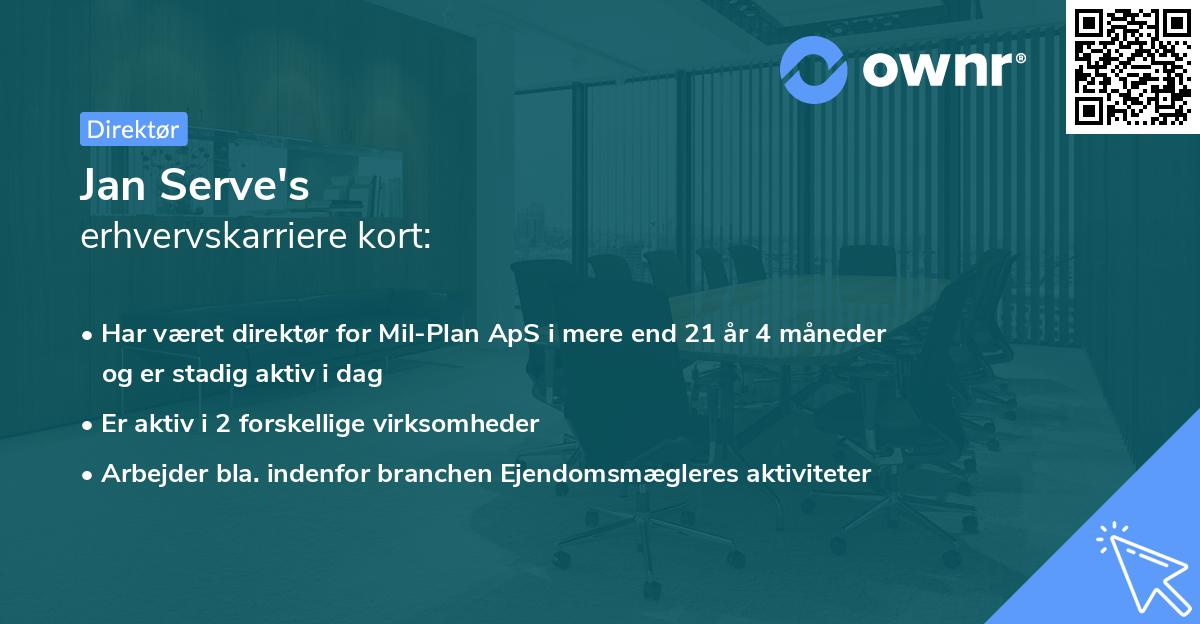 Jan Serve's erhvervskarriere kort
