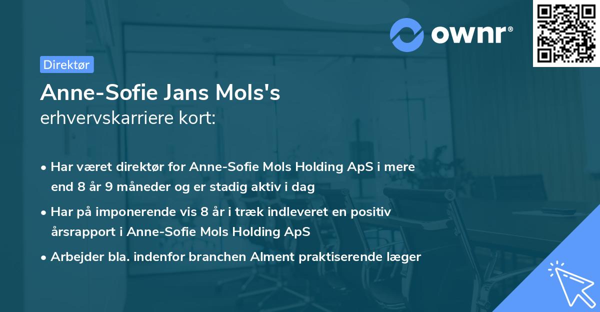 Anne-Sofie Jans Mols's erhvervskarriere kort