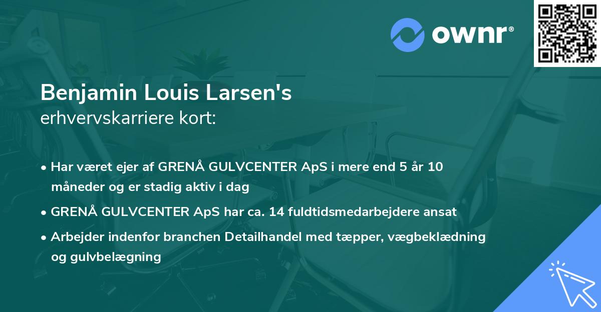 Benjamin Louis Larsen's erhvervskarriere kort