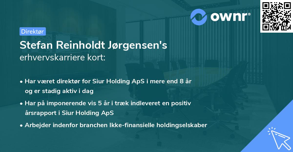 Stefan Reinholdt Jørgensen's erhvervskarriere kort