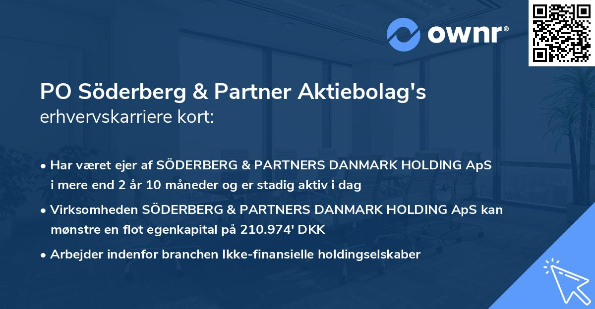 PO Söderberg & Partner Aktiebolag's erhvervskarriere kort