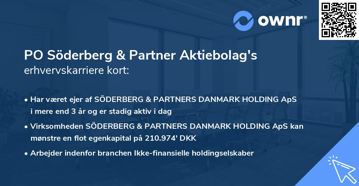 PO Söderberg & Partner Aktiebolag's erhvervskarriere kort