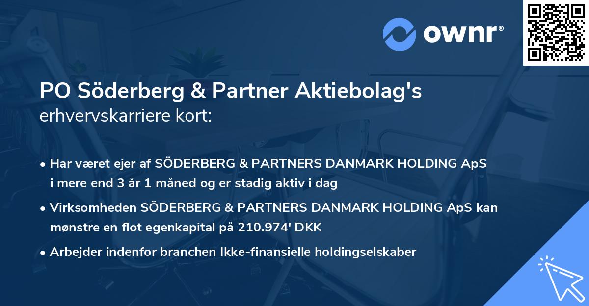 PO Söderberg & Partner Aktiebolag's erhvervskarriere kort