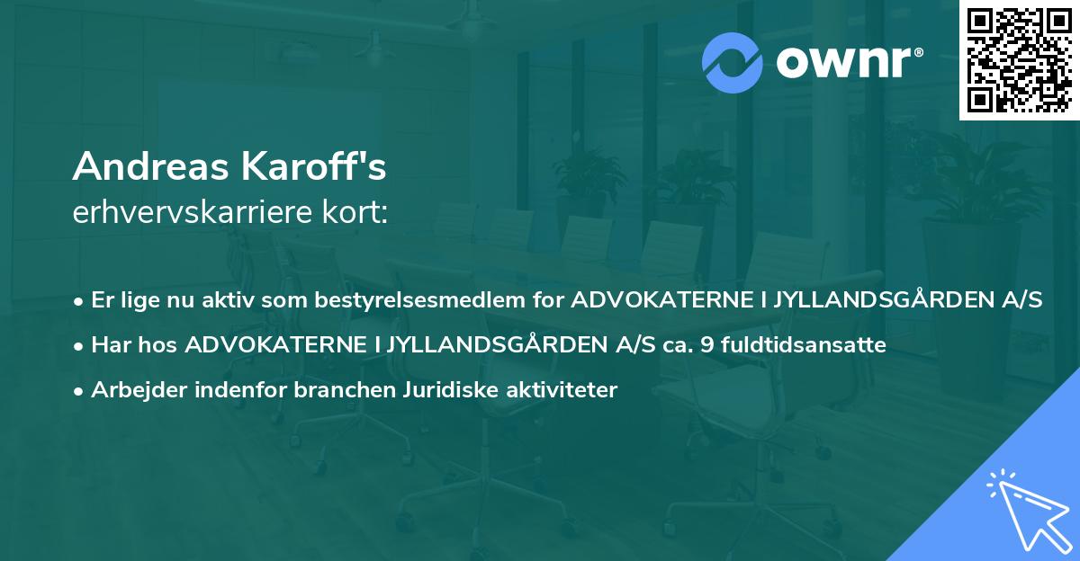 Andreas Karoff's erhvervskarriere kort