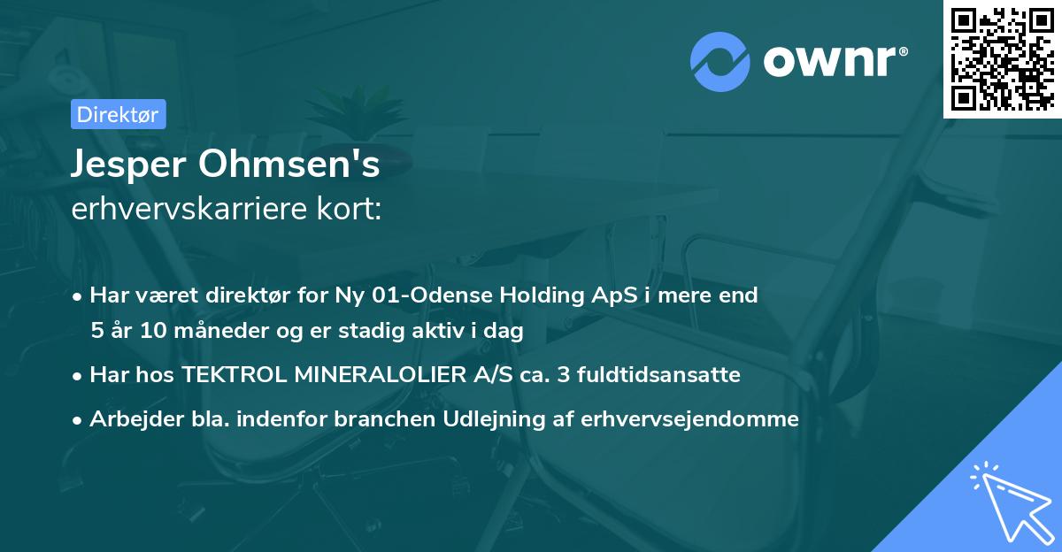 Jesper Ohmsen's erhvervskarriere kort