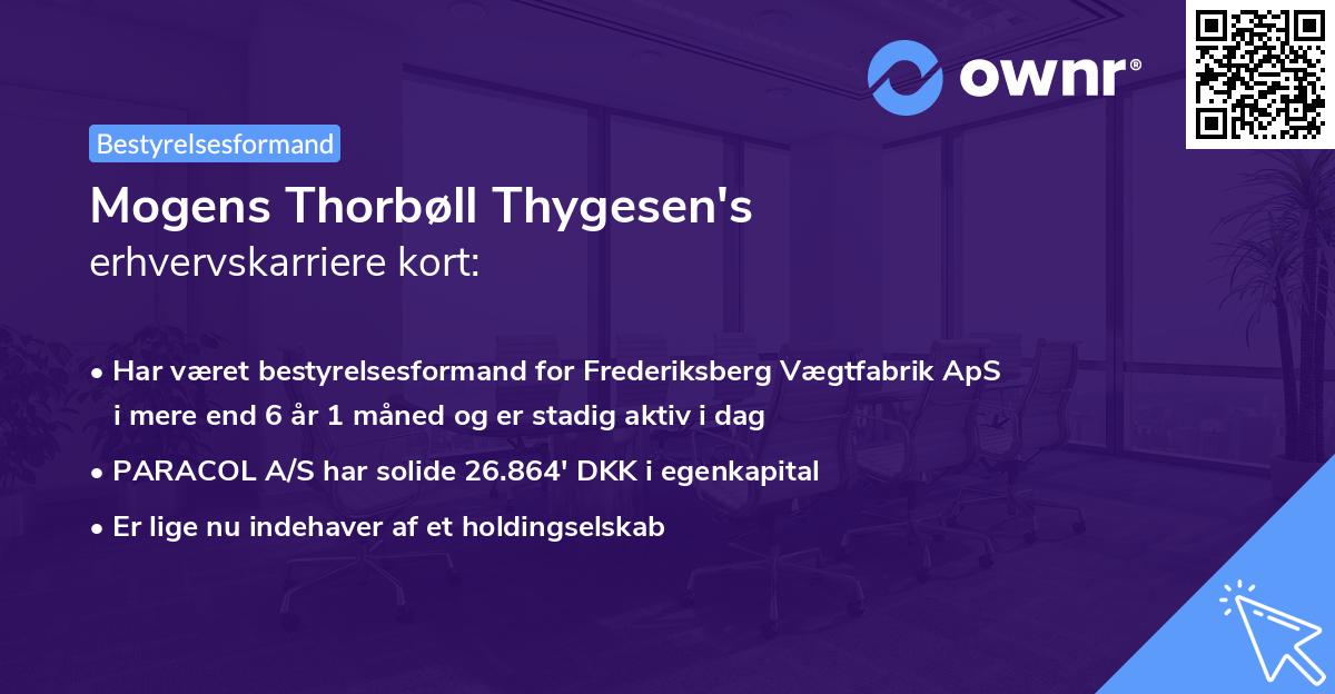 Mogens Thorbøll Thygesen's erhvervskarriere kort