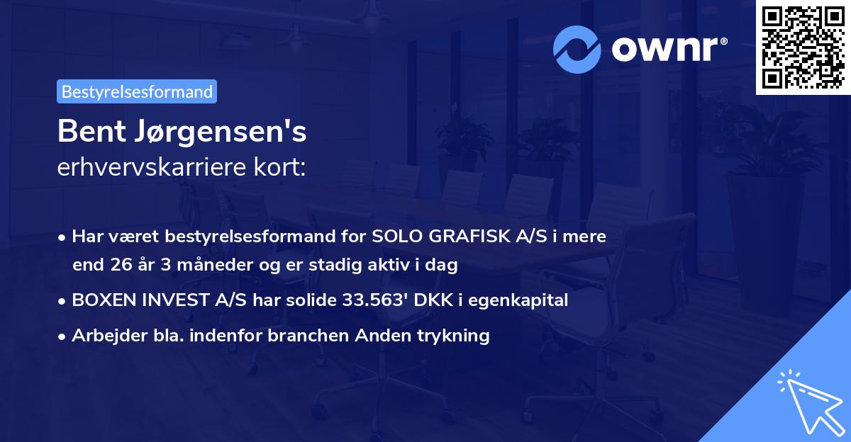 Bent Jørgensen's erhvervskarriere kort
