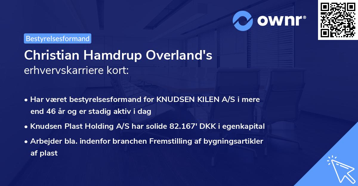 Christian Hamdrup Overland's erhvervskarriere kort