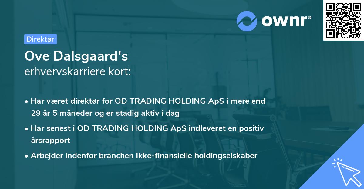 Ove Dalsgaard's erhvervskarriere kort
