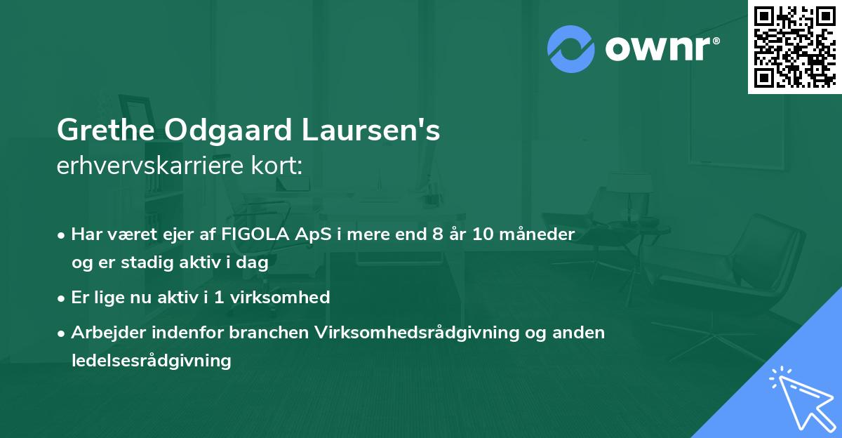 Grethe Odgaard Laursen's erhvervskarriere kort