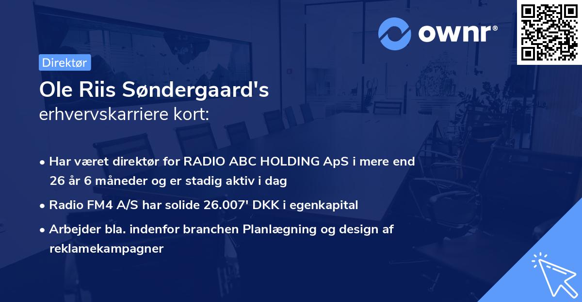 Ole Riis Søndergaard's erhvervskarriere kort