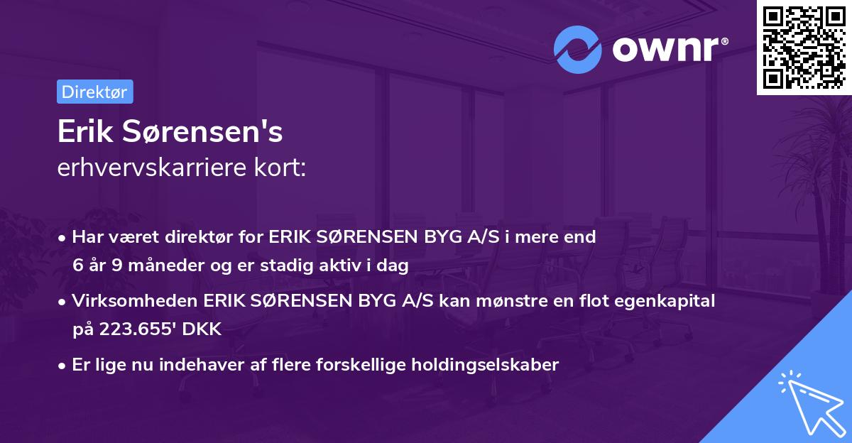 Erik Sørensen's erhvervskarriere kort