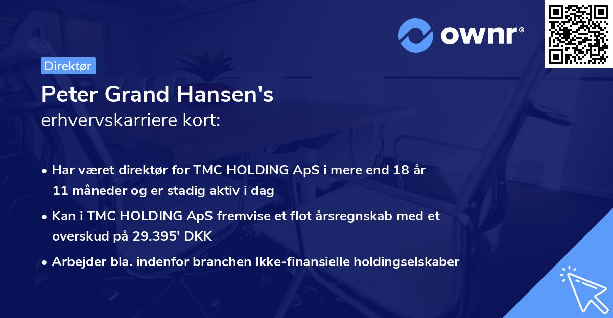 Peter Grand Hansen's erhvervskarriere kort