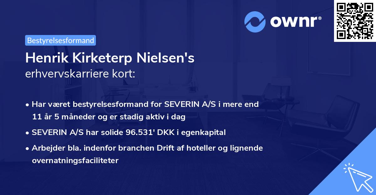 Henrik Kirketerp Nielsen's erhvervskarriere kort