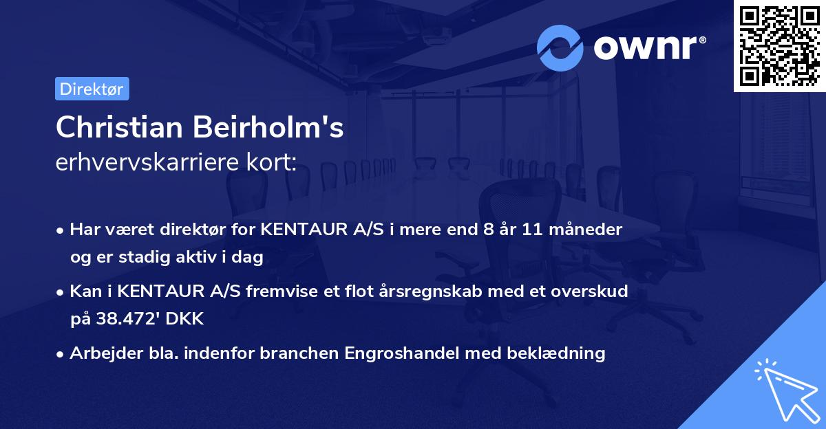 Christian Beirholm's erhvervskarriere kort