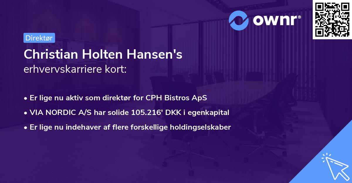 Christian Holten Hansen's erhvervskarriere kort