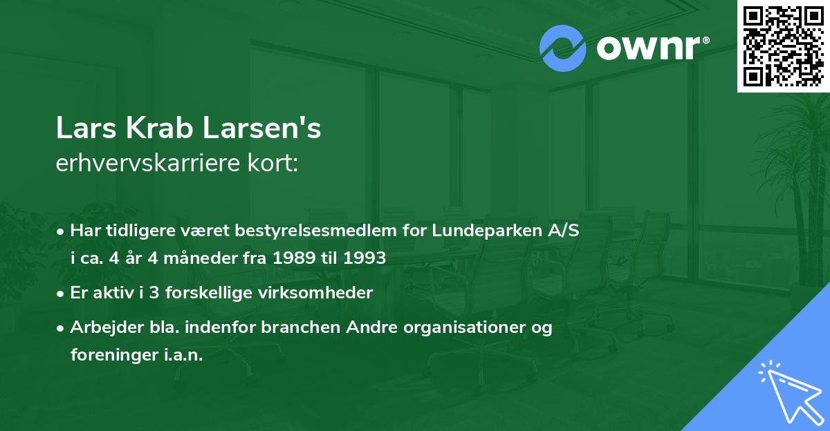 Lars Krab Larsen's erhvervskarriere kort