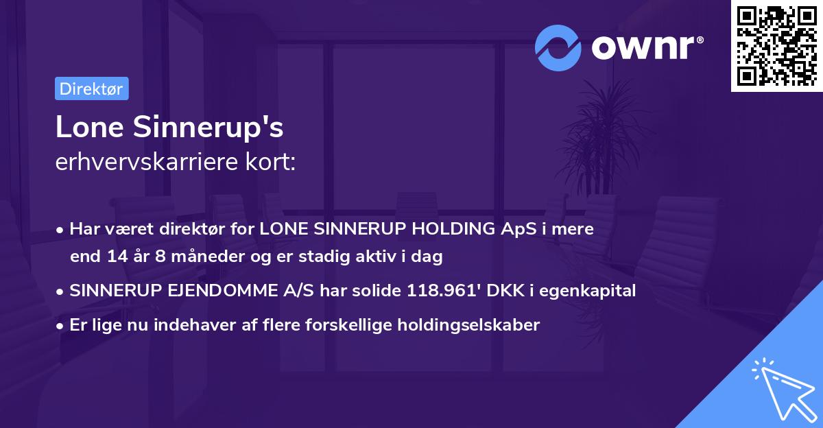 Lone Sinnerup's erhvervskarriere kort