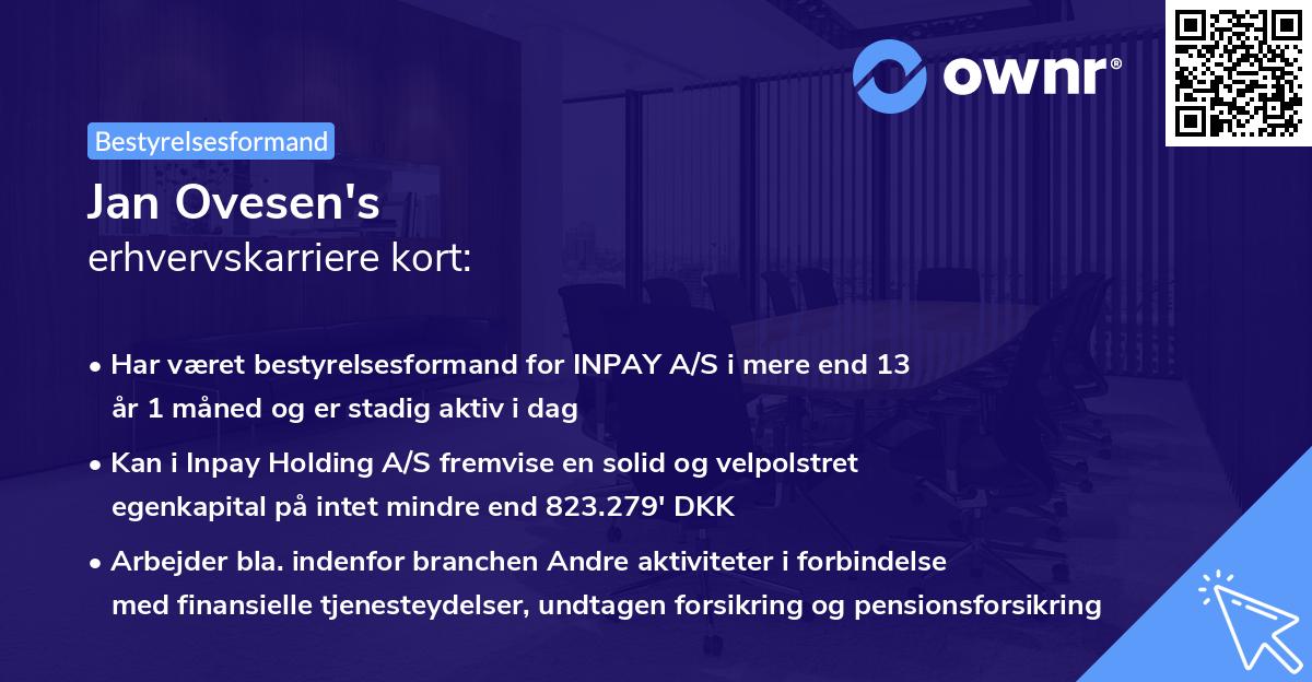 Jan Ovesen's erhvervskarriere kort