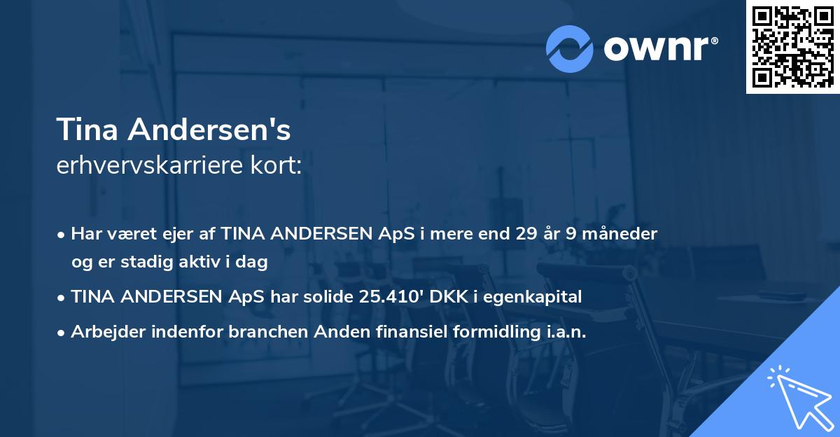 Tina Andersen's erhvervskarriere kort