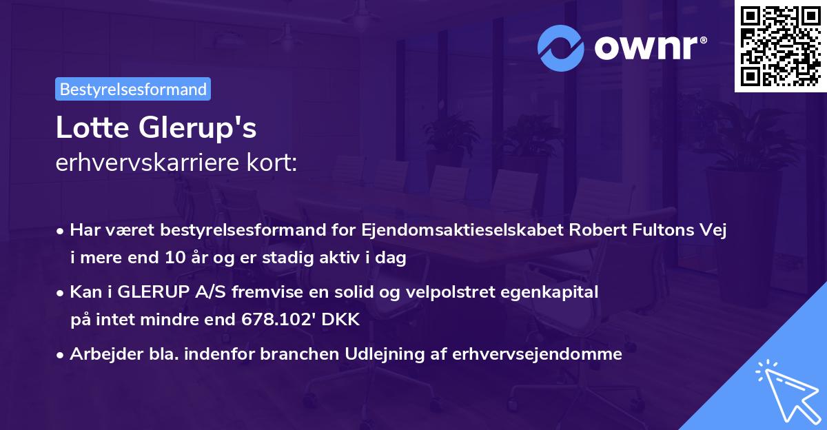 Lotte Glerup's erhvervskarriere kort