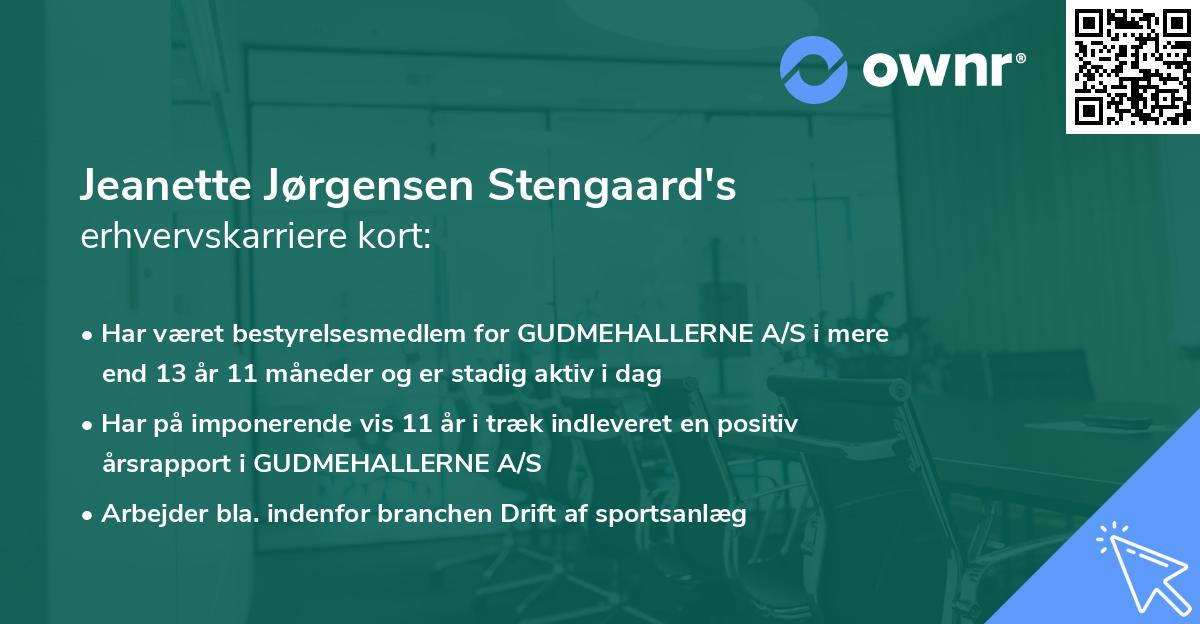 Jeanette Jørgensen Stengaard's erhvervskarriere kort