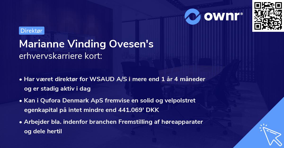 Marianne Vinding Ovesen's erhvervskarriere kort